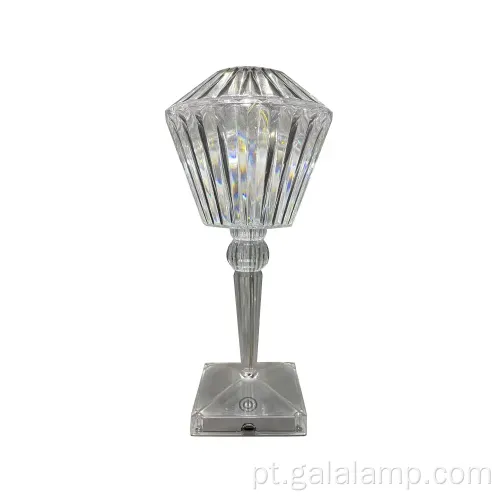 Projeto de lâmpada de mesa de cristal com elegância elegante controlada pelo toque